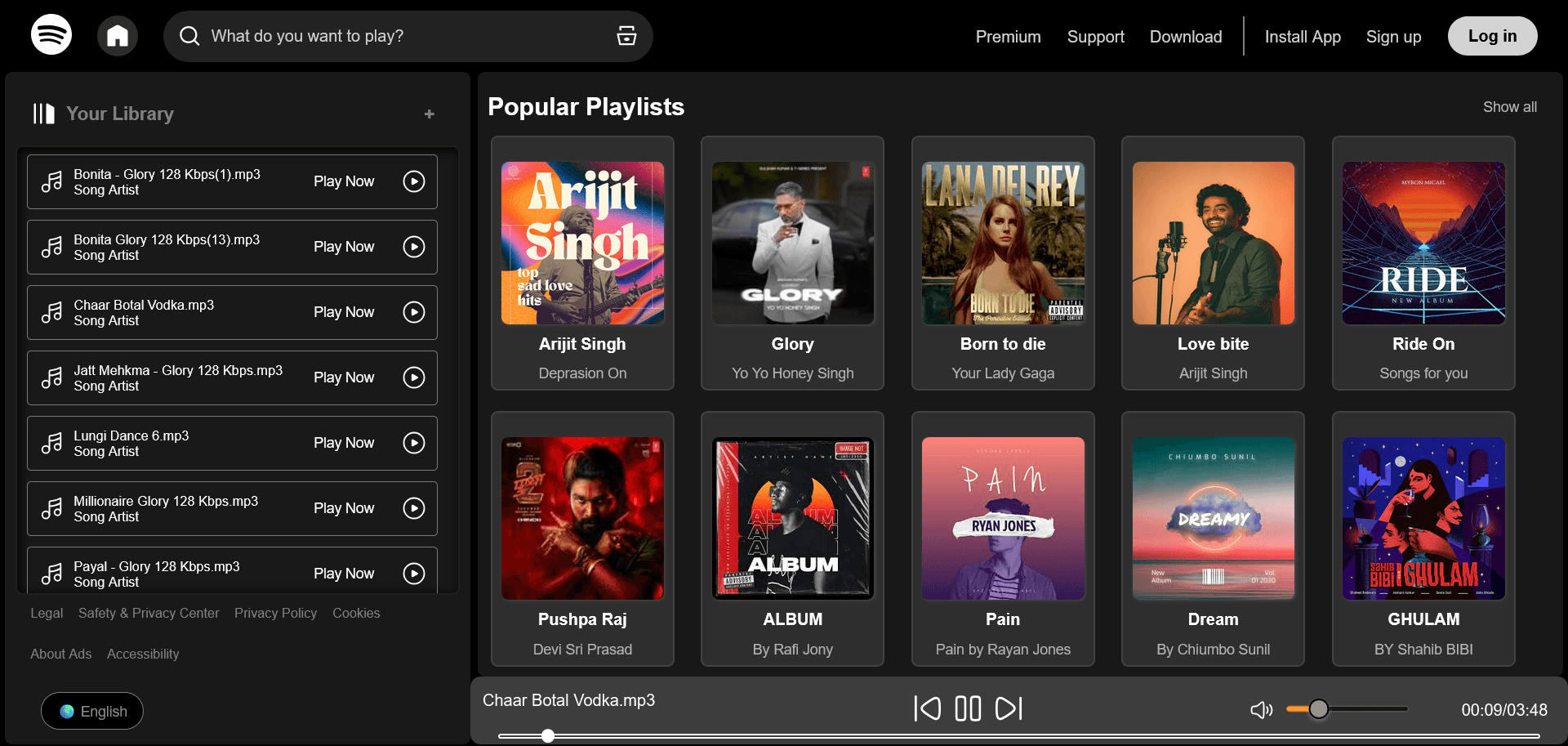 Spotify UI Clone